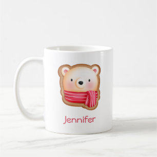 Mug Cute Bear Face Red Scarf et Rosy Cheeks Christmas