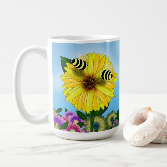 Mug Cute Bee Couple (Avec donut)
