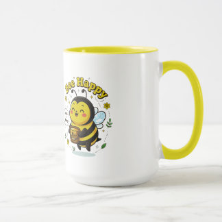 Mug Cute Bee Happy Illustration - Sweet as Honey Desig