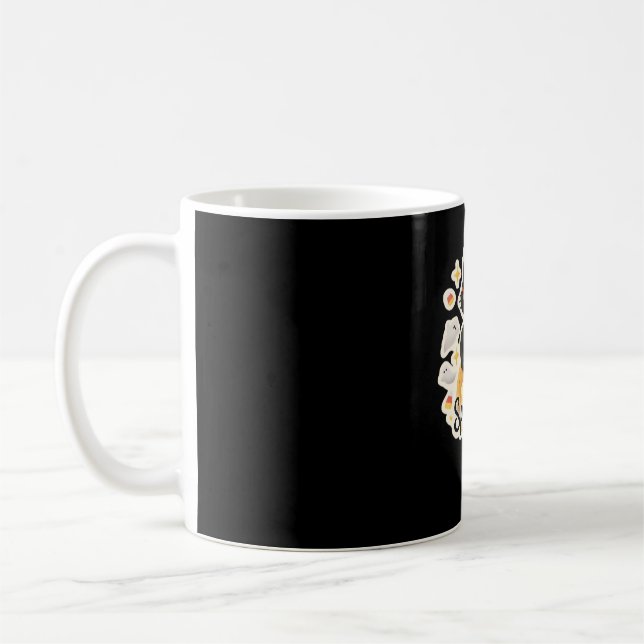 Mug Cute Black Cat Halloween Pumpkin Oversized T-Shirt (Gauche)
