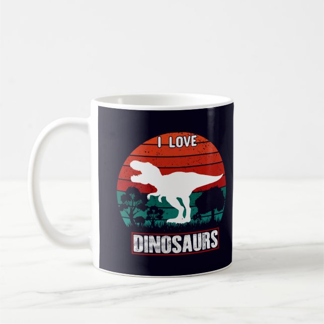 Mug Cute Black I Love Dinosaur (Gauche)