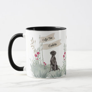Mug Cute Black Labrador Aquarelle Café Time