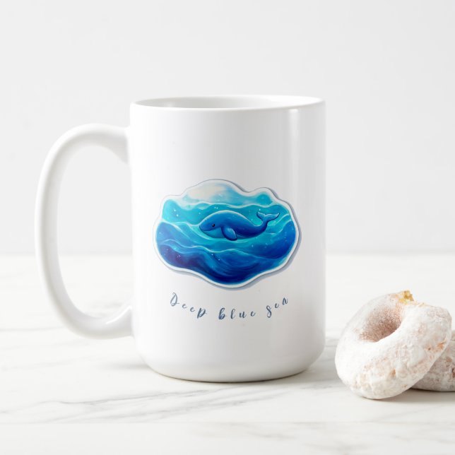 Mug Cute Blue Whale (Avec donut)
