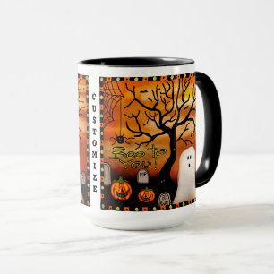 Mug Cute Boo Ghost Graveyard Spider personnalisable