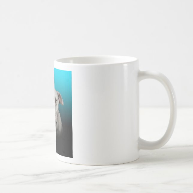 Mug Cute Boxer Dog w Blue Black Gradient arrière - pla (Droite)