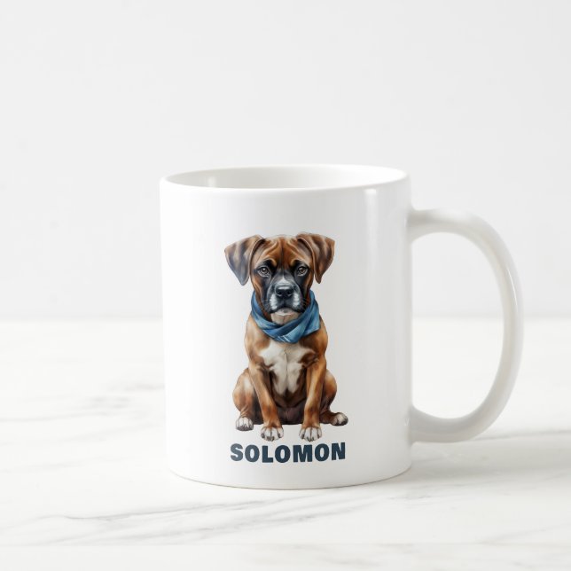 Mug Cute Boxer portant une écharpe personnalisée (Droite)