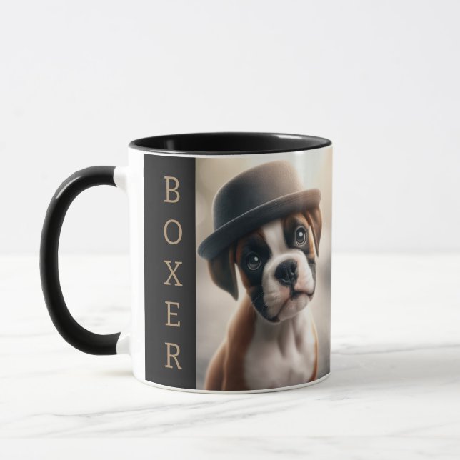 Mug Cute Boxer Puppy – Stylish Dog Art (Gauche)