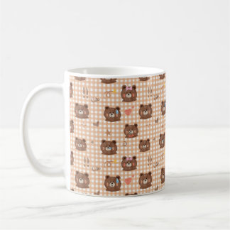 Mug Cute Brown Ours en Teddy Motif sans couture avec C