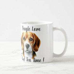 Mug Cute Browns '' Beagle And Tea''