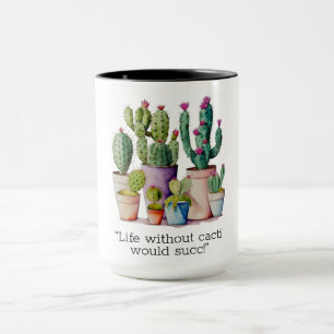 Mug Cute cactus en pot aquarelle