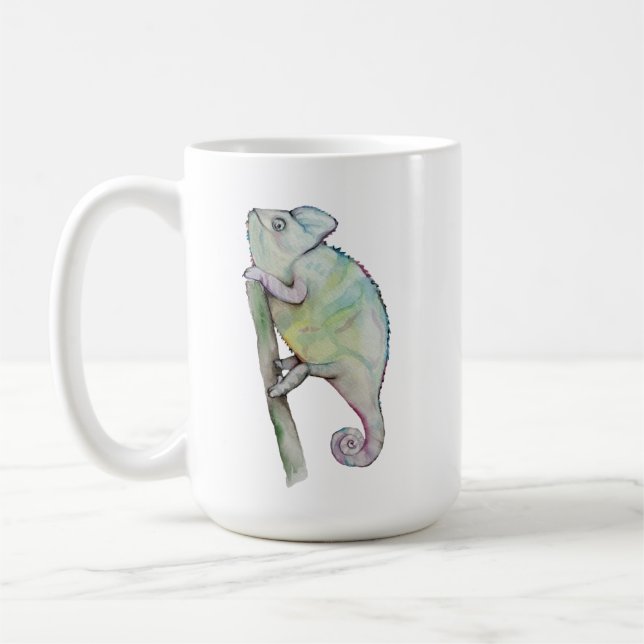 Mug Cute caméléon peint en aquarelle (Gauche)
