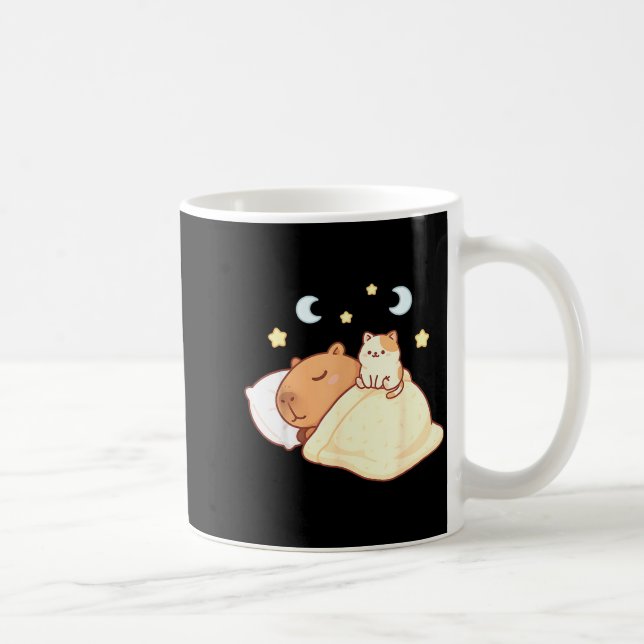 Mug Cute Capybara Kawaii Sleep Pajamas Sleepybara Cat  (Droite)