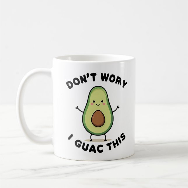 Mug Cute Cartoon Avocado (Gauche)