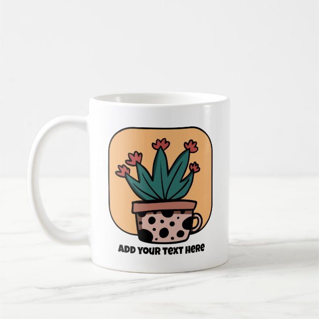 Mug Cute Cartoon Cactus Plante Personnalisé (Gauche)