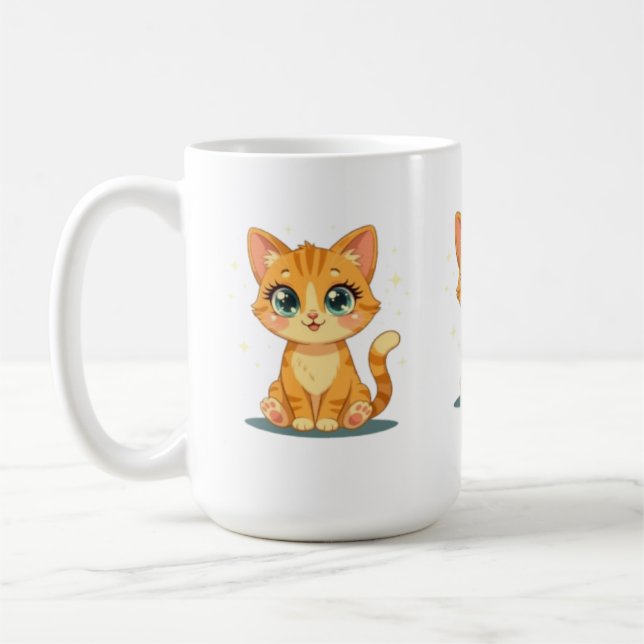 Mug **Cute Cartoon Cat – Adorable Kitty Illustration** (Gauche)