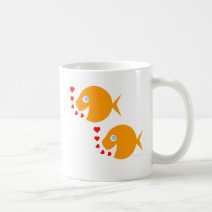 Mug Cute Cartoon Goldfish Newlyweed in Love Honeymoon