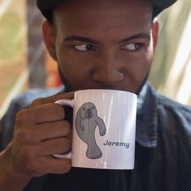 Mug Cute Cartoon Manatee Personnalisé (Créateur téléchargé)