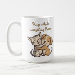 Mug Cute cat and dog puppie best friends