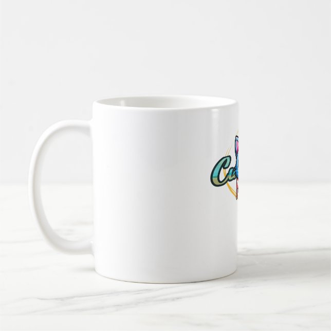 Mug Cute Cat Illustration – Adorable “Cut Cat” Design (Gauche)