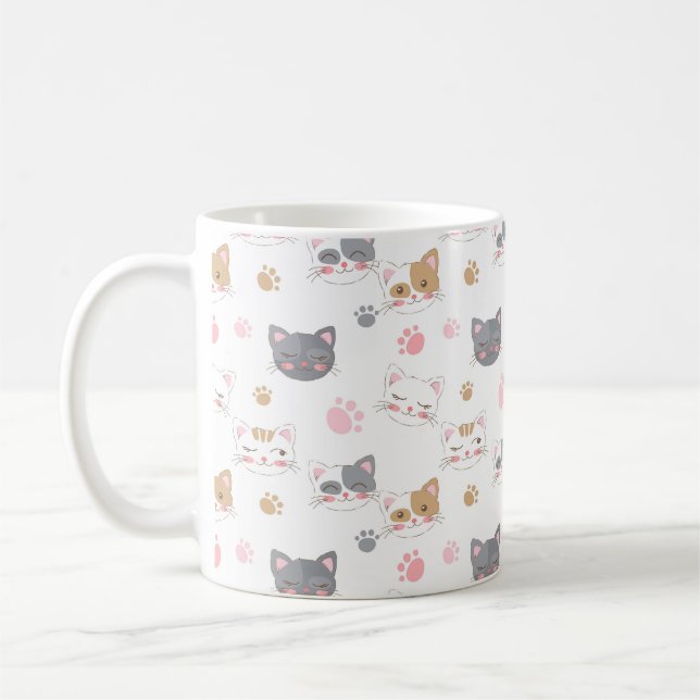 Mug Cute chat face chats souriants motif (Gauche)