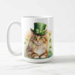 MUG CUTE CHAT FLUFFY HABILLÉ POUR JOUR DE LA SAINT PAT