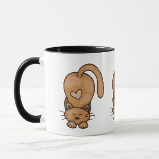 Mug Cute Chat Kitty Brown Avec Coeur