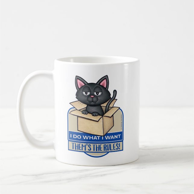 Mug Cute Chat Noir Je Fais Ce Que Je Veux (Gauche)