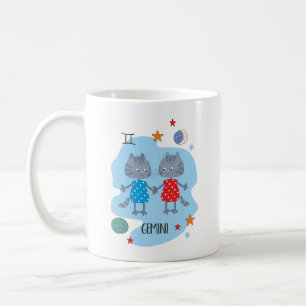 Mug Cute chat Zodiac Gemini