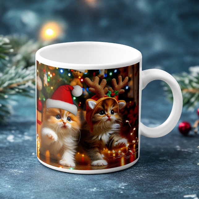 Mug Cute chatons avec le Père Noël et casquettes de re (Créateur téléchargé)