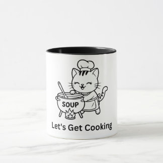 Mug Cute Chef Cat Cooking Soup