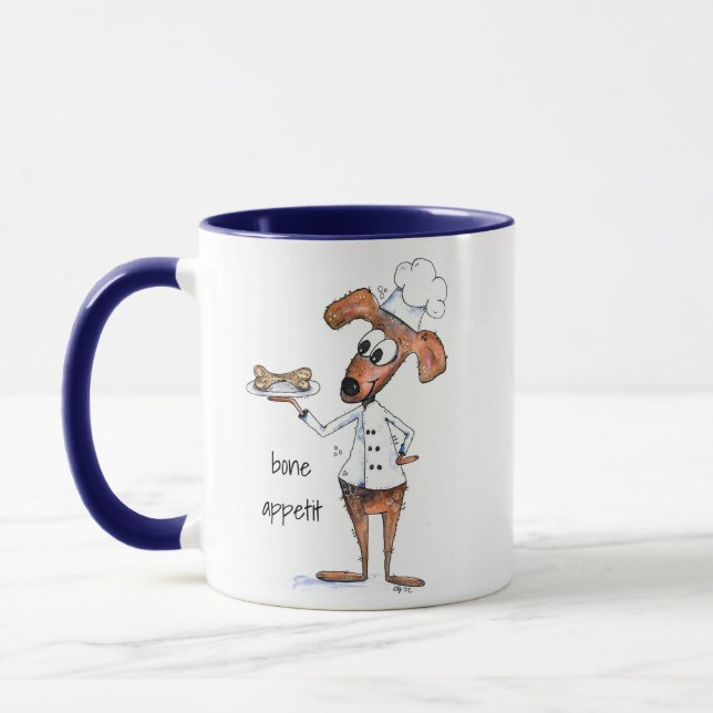 Mug Cute chef de chien Whimsical (Gauche)