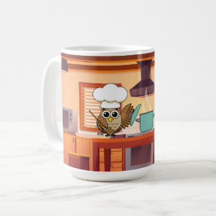 Mug Cute Chef Owl Cuisine en cuisine