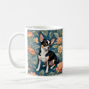 Mug Cute Chihuahua William Morris Inspiré Floral