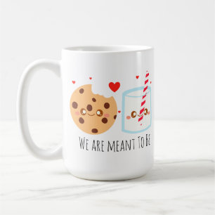 Mug Cute Chocolat Chip Cookie Et Verre De Lait
