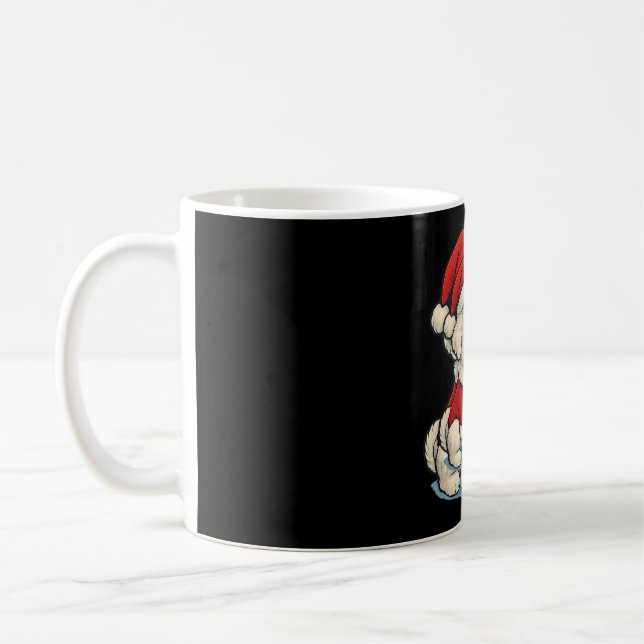 Mug Cute Christmas Dog, Santa Hat Dog, With Christmas  (Gauche)