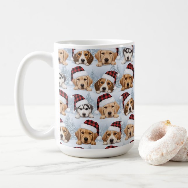 Mug Cute Christmas Puppies (Avec donut)