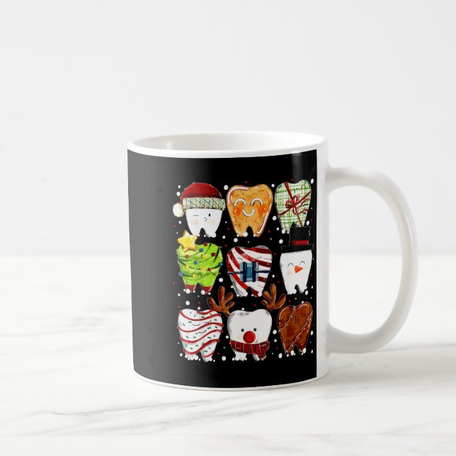 Mug Cute Christmas Teeth Funny Christmas Dentist Denta (Droite)