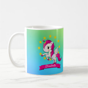 Mug Cute Colorful Magique Unicorn Rainbow Kids Nom