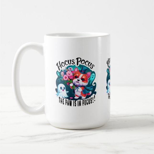 Mug Cute Corgi Halloween Art : Hocus Pocus Thème Desig (Gauche)