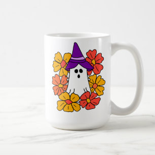 Mug Cute couronne de fleurs de fantôme d'Halloween