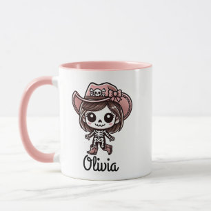 Mug Cute, Cowgirl Skeleton, Nom Personnalisé, Hallowee