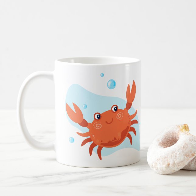 Mug Cute crabe. Monde sous-marin. ​ (Avec donut)