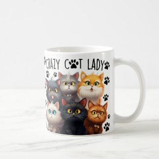 Mug Cute Crazy Chat Dame, Amoureux de les chats, J'aim