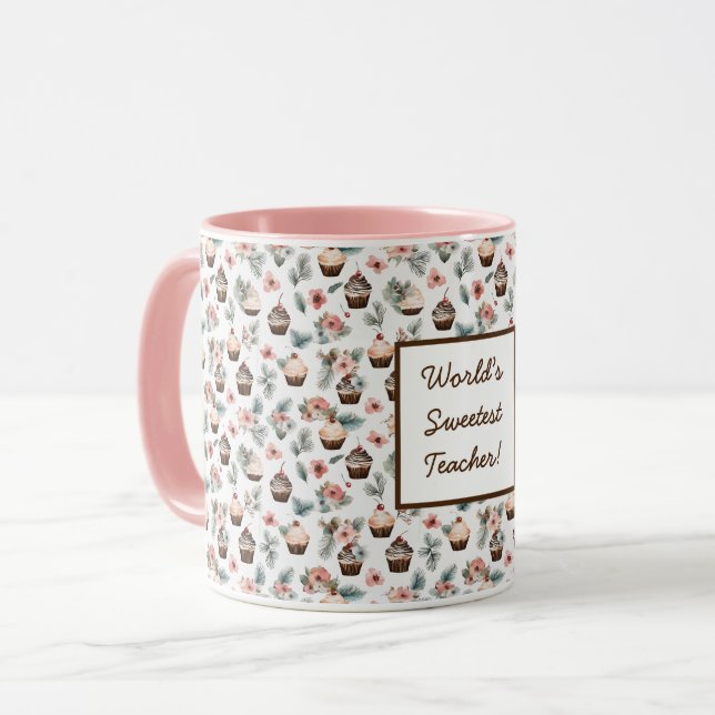 Mug Cute Cupcake Coupe de café personnalisable pour fe (Devant gauche)