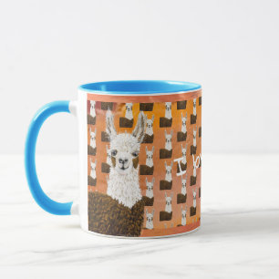 Mug Cute & Curious Alpaca, Editable I Love You