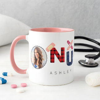 Mug Cute Custom Christmas Nurse Gift 2 Photos Nom