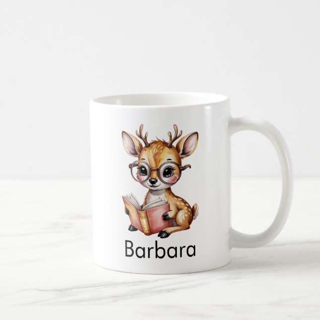 Mug Cute Deer Reading a Book Custom (Droite)