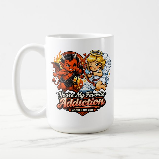 Mug Cute Devil & Angel Valentine Day Love Design (Gauche)