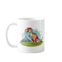 Cute Dinosaure vintage T Rex avec Montagne