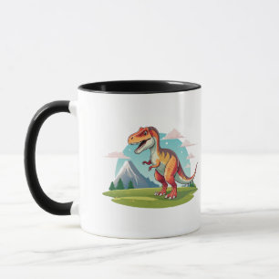 Mug Cute Dinosaure vintage T Rex avec Montagne